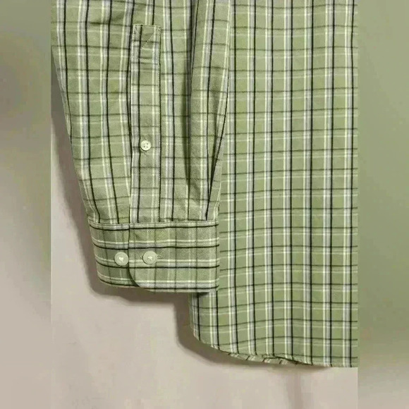 Duluth Mens Button-up 100% Cotton Light Green Collared Plaid Shirt Size 2XLT - Picture 2 of 7